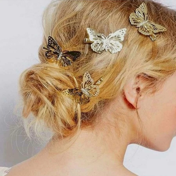 BellanBlue Accessories - Boho Butterfly Clip Gold Tone Set